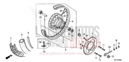 ROUE ARRIERE CRF100FC de 2012